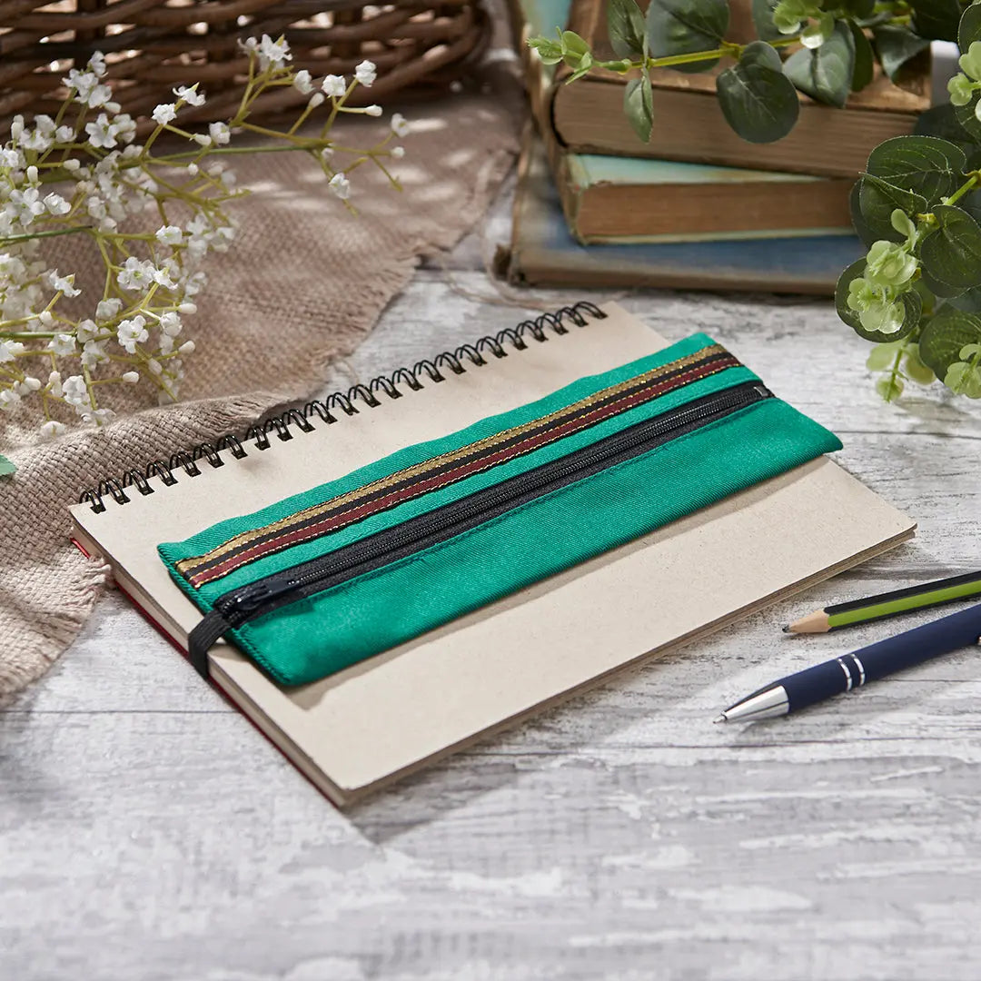 Londo Genuine Leather Zipper Pen, Pencil & Cosmetic Case(Olive)