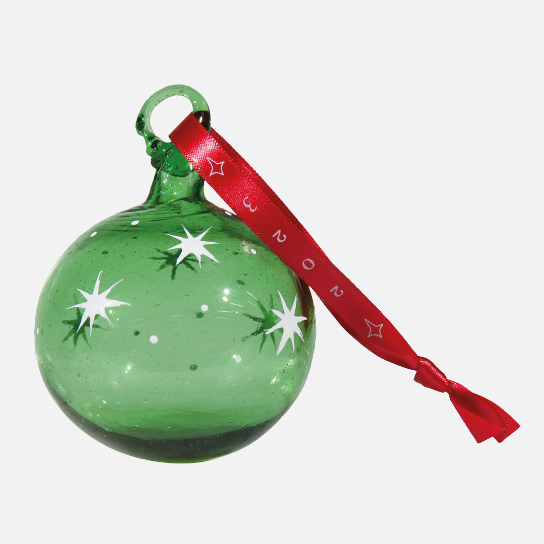 Charity Christmas Decorations_Bethelehem Glass Bauble - Green Star