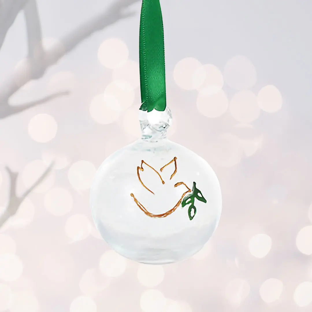 Bethlehem Glass Bauble  - Dove of Peace