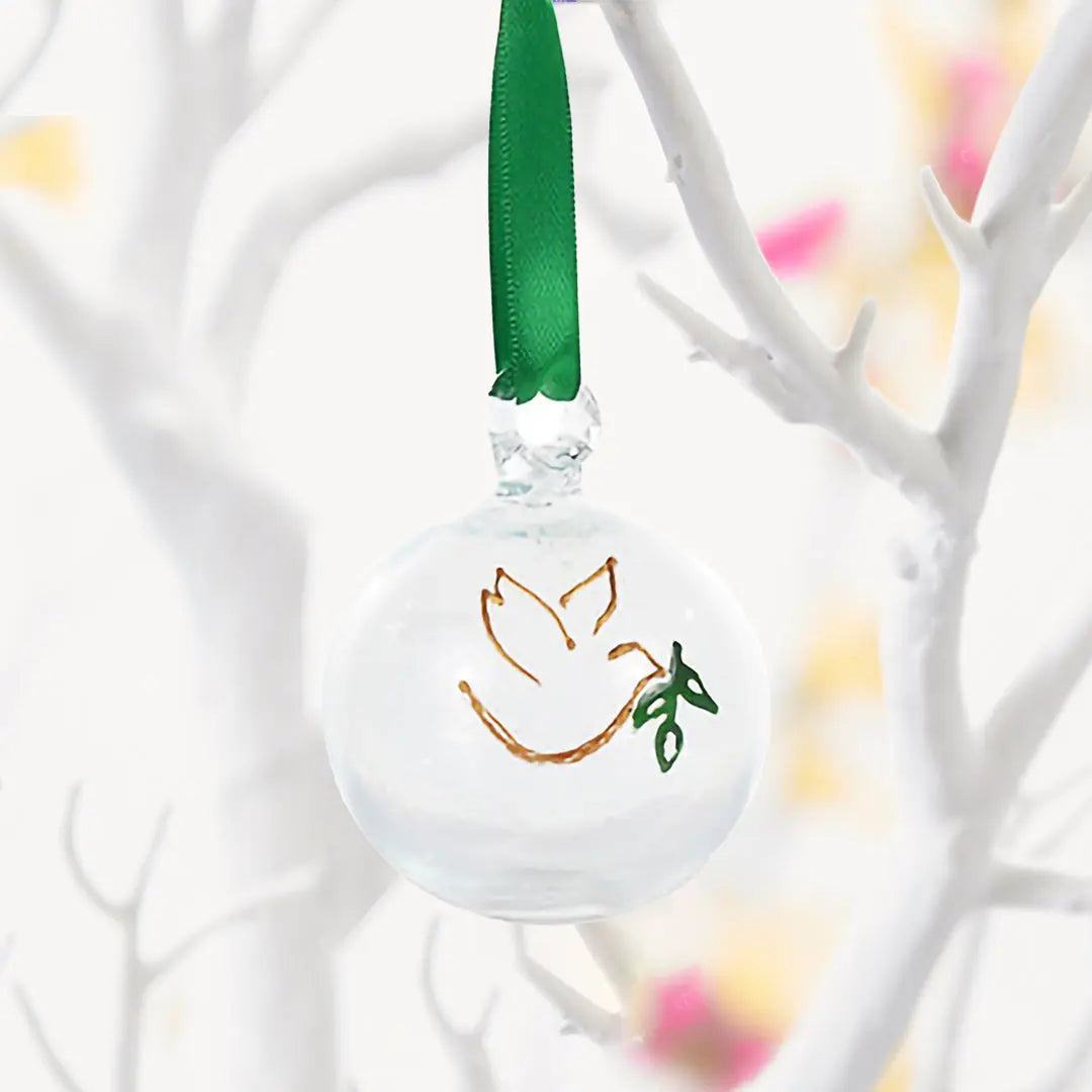 Christmas Decorations Bethlehem Glass Bauble  - Dove of Peace