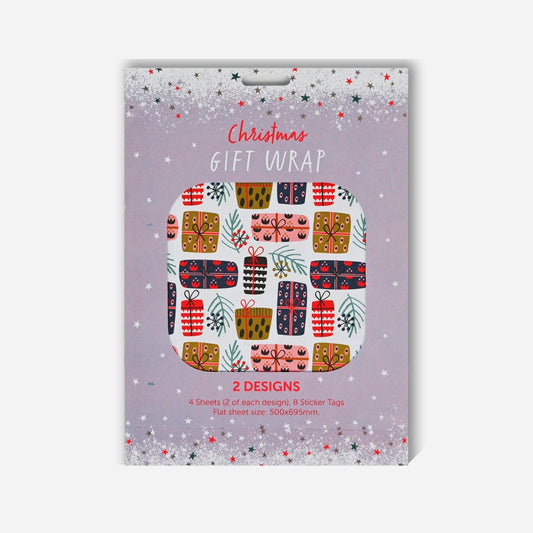 Stationery Colourful Christmas Wrapping and Tag set 