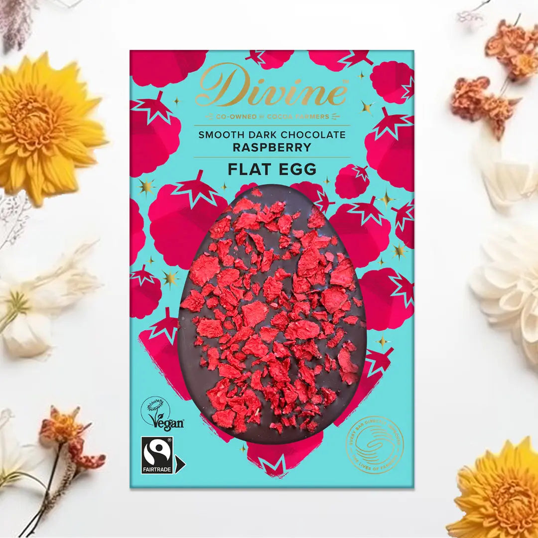 Food & Confectionery Divine 70% Dark Chocolate with Raspberries Flat Egg
