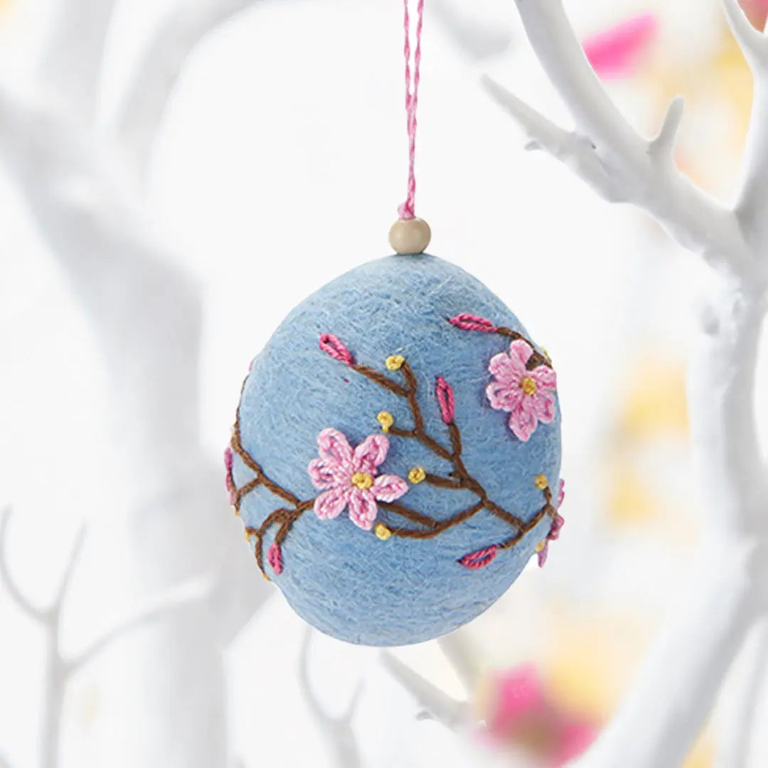 Easter Tree Decorations Easter Tree Decoration - Felt Embroidered Egg