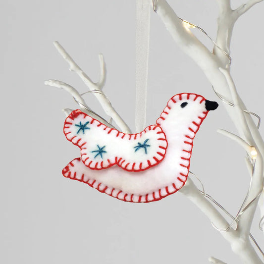 Christmas Decorations Felt Dove of Peace Decoration