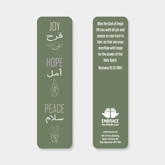 Joy Hope Peace Bookmark