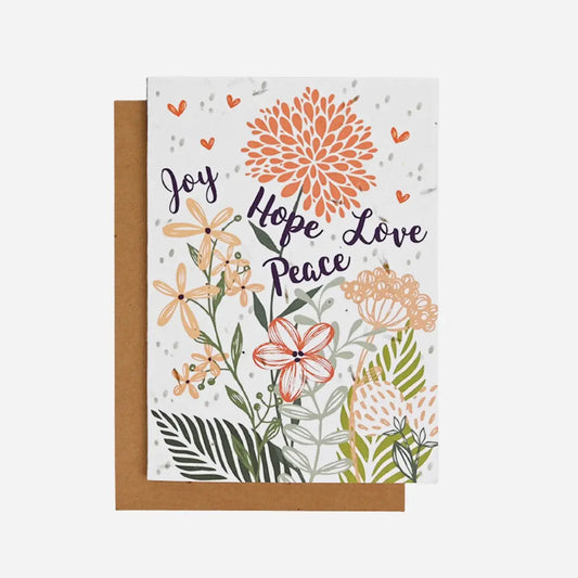 Notecards-Joy, Hope, Peace, Love Plantable Card