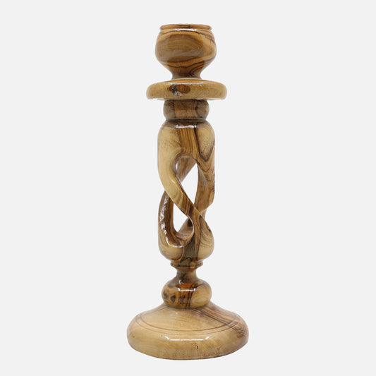 Charity Homeware_Olive Wood Candlestick