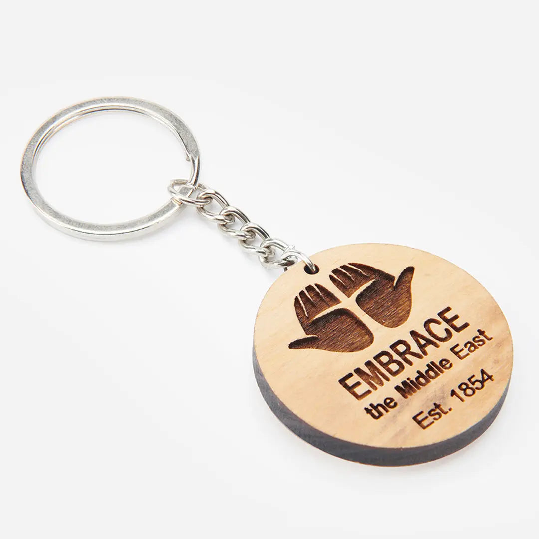 Olive Wood Embrace Keyring