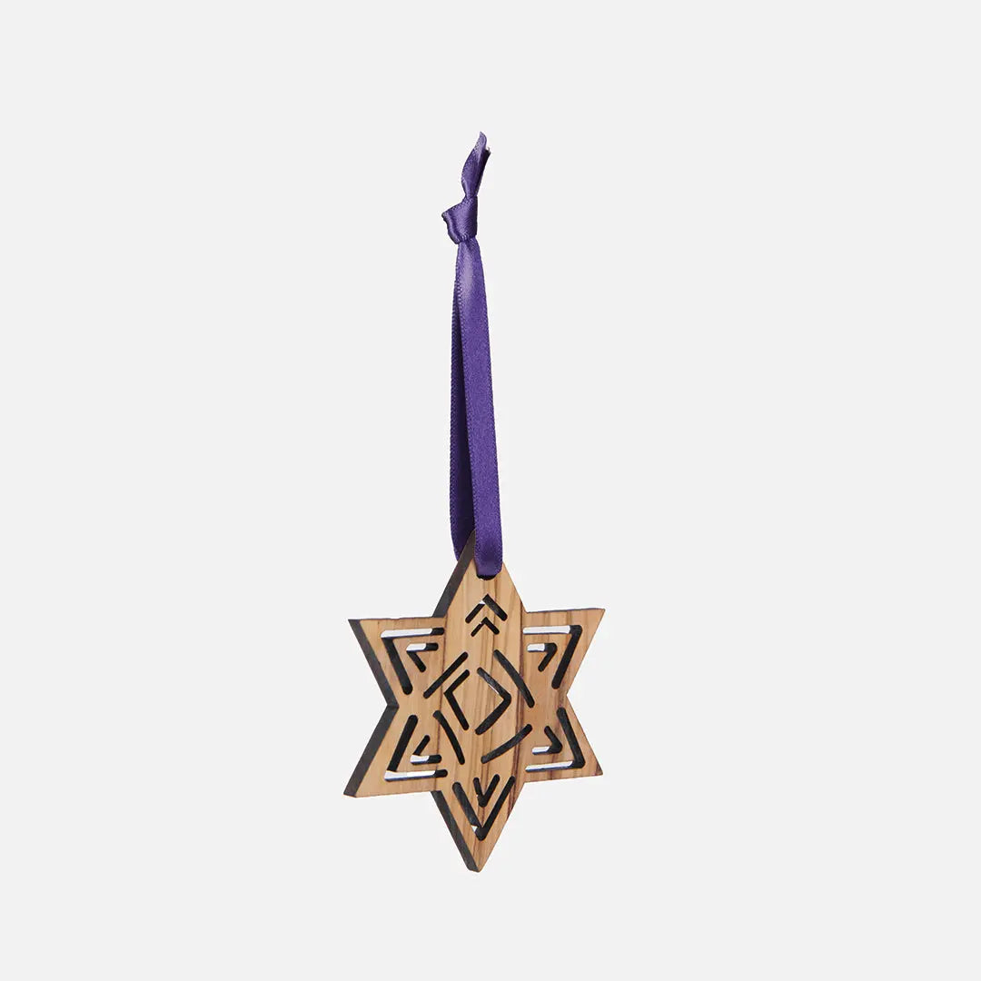 Olive Wood Star of Bethlehem Decoration