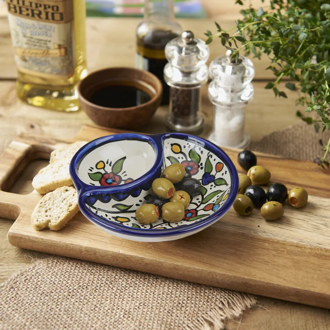 Homeware Palestinian Ceramic Divided Snack Dish