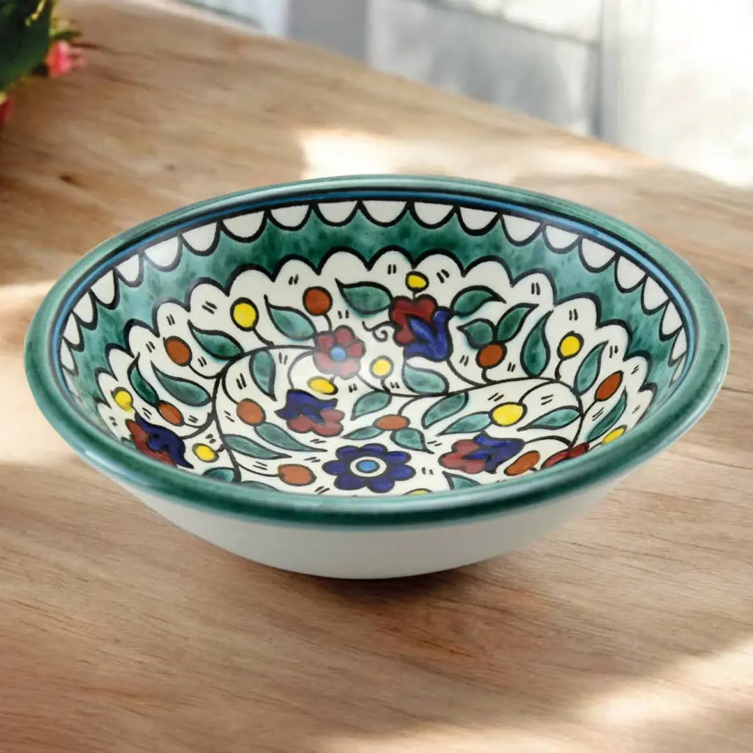 Homeware Palestinian Vibrant Floral Serving Bowl