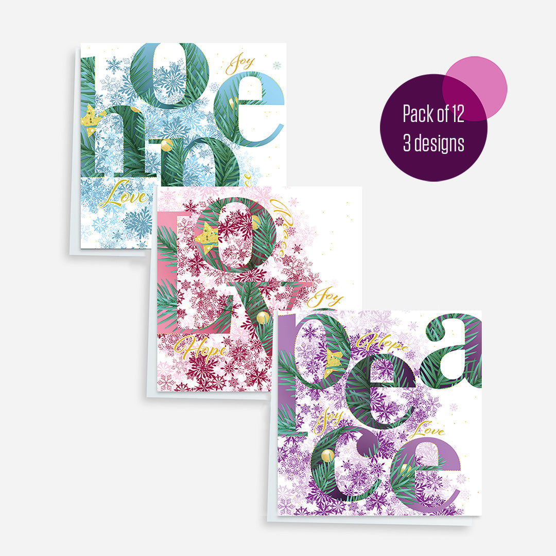 Charity Christmas Cards_Joy, Hope, Peace, Love Pack