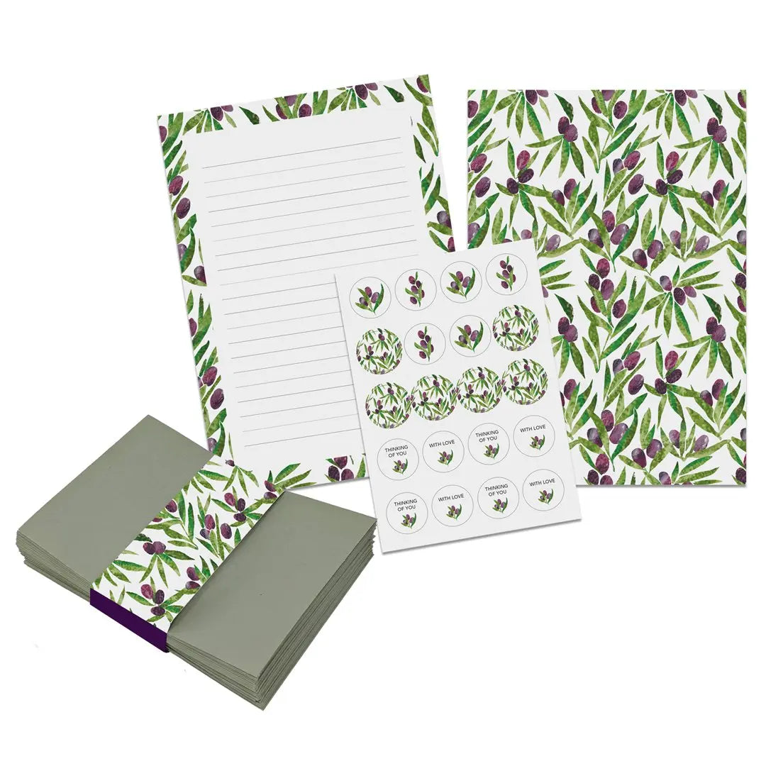 Stationery Olive Print Writing Set 