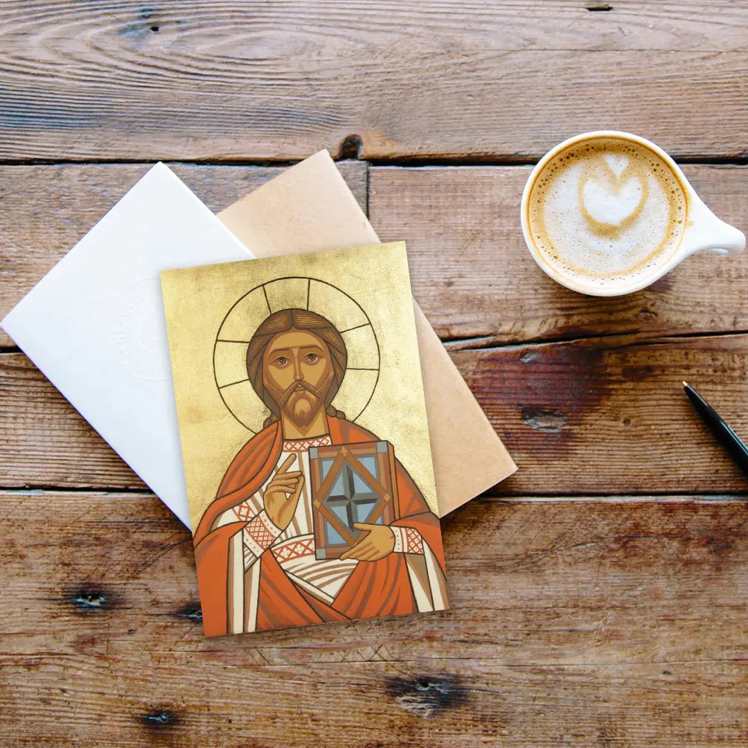 Easter Cards Religious Easter Cards - Icon of Christ - pack of 5 - lifestyle 